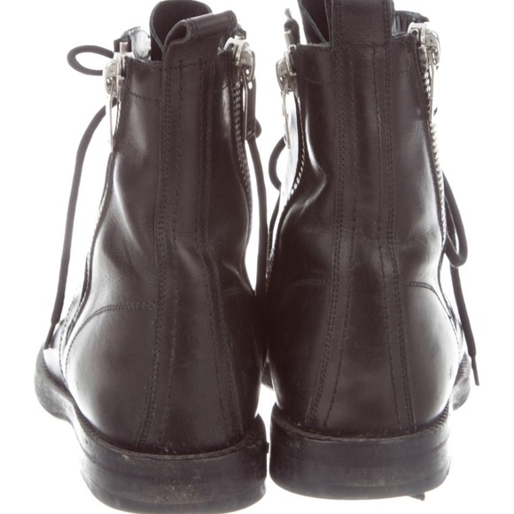 Saint Laurent Leather Combat Booties - Picture 4 of 5